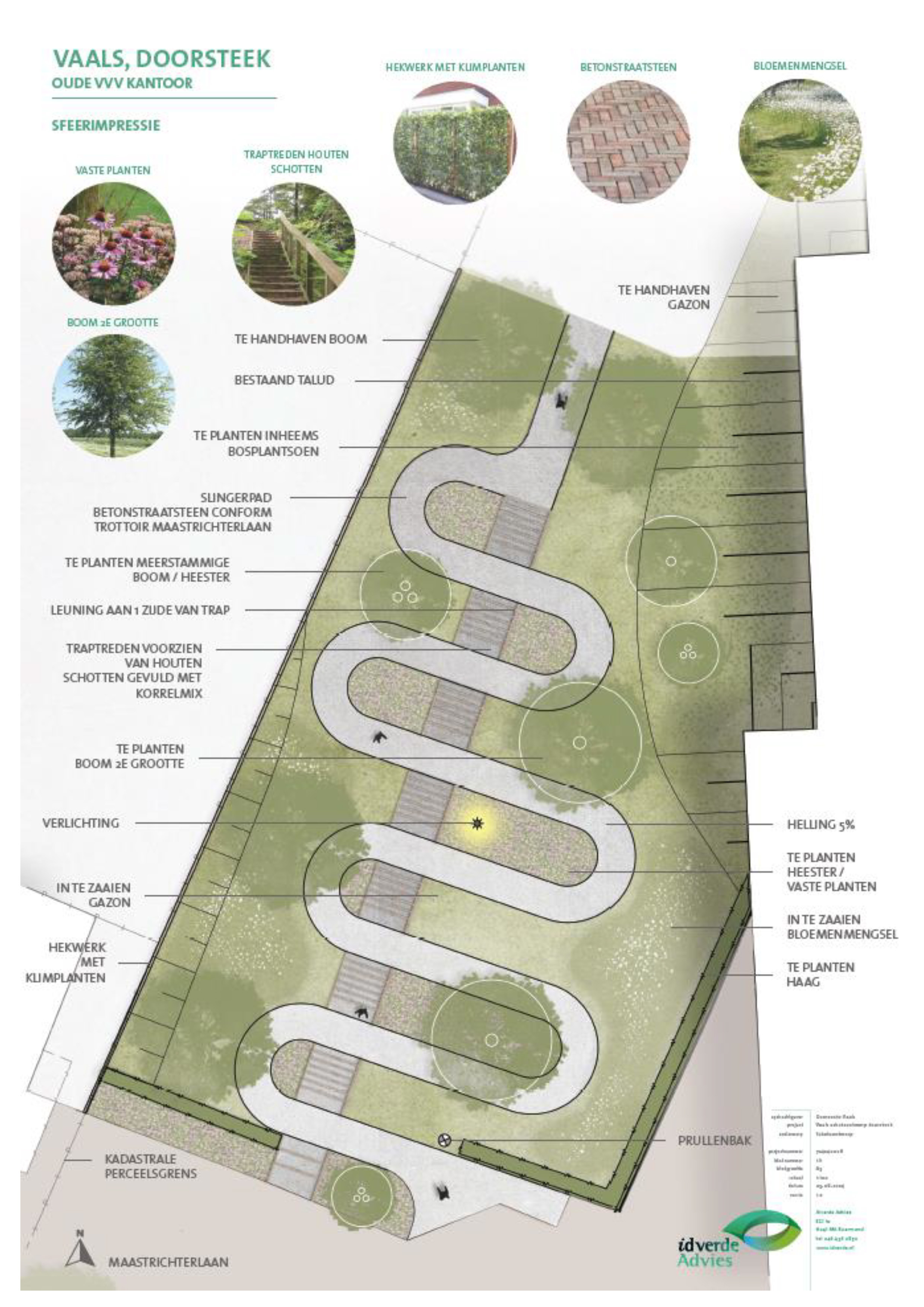 Schetsontwerp doorgang naar Von Clermont park